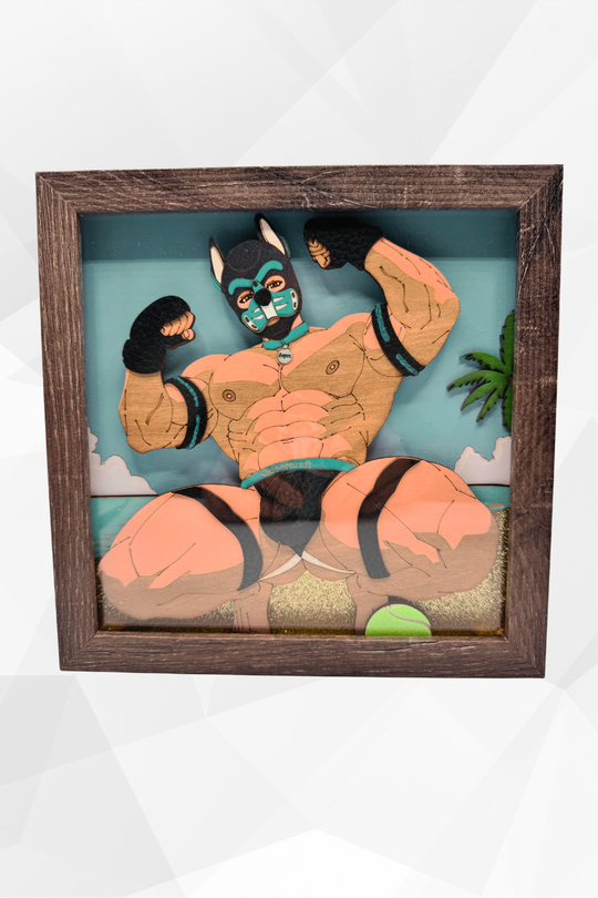 Beach Pup | 3D Pup Kink Shadowbox