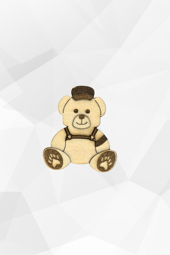Leather Bear Pin + Magnet