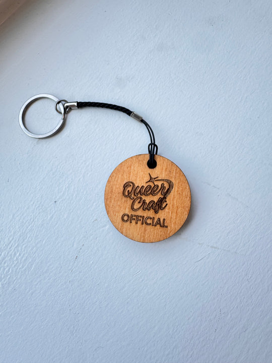 "Juicy" | Engraved Wood Queer Keychain