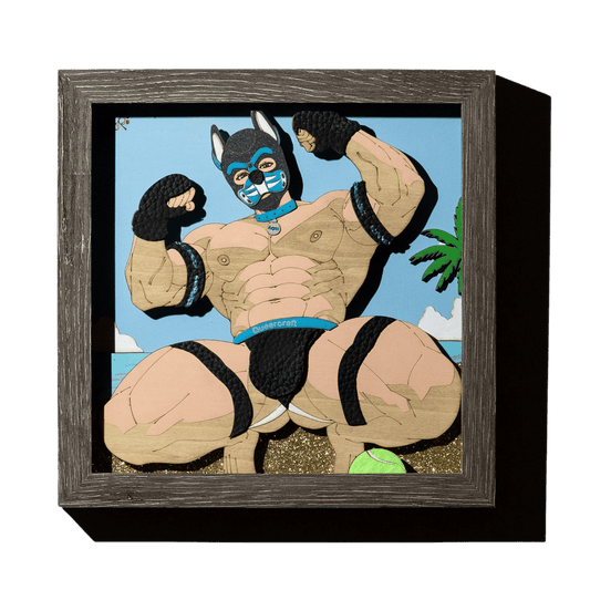 Beach Pup | 8" x 8" Pup Play Kink Shadowbox