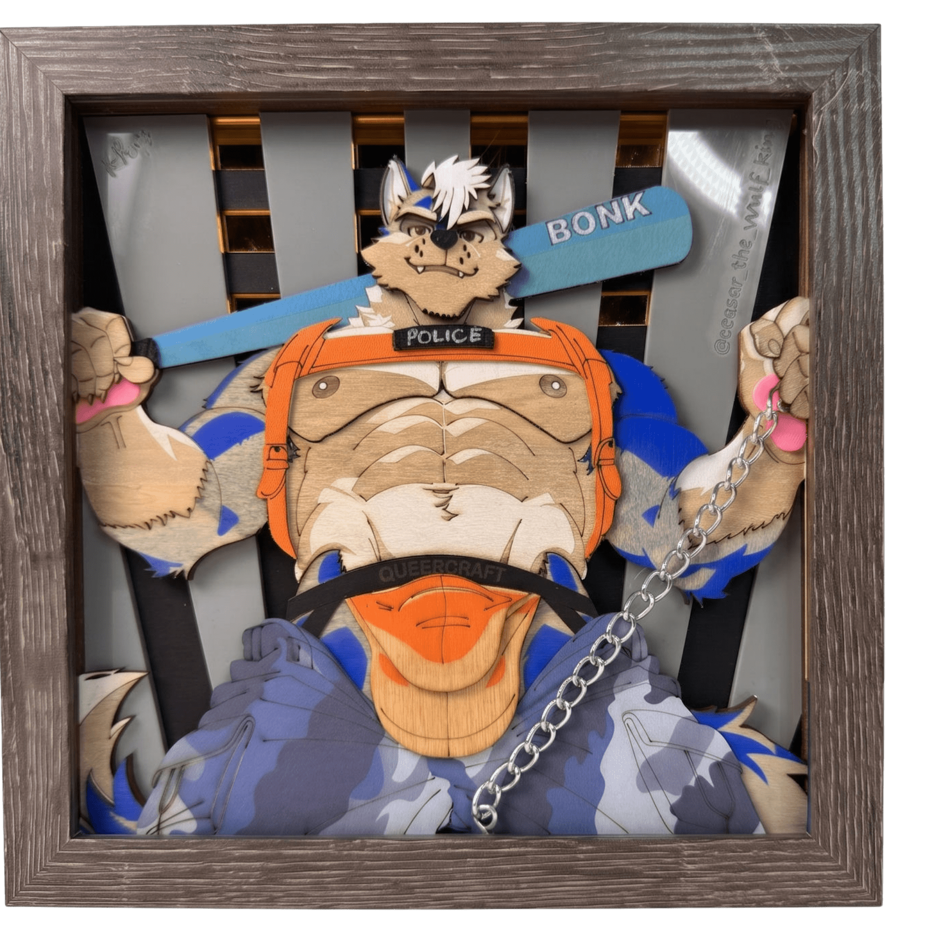 Horny Police | 8x8 Furry Bara 3D Shadowbox