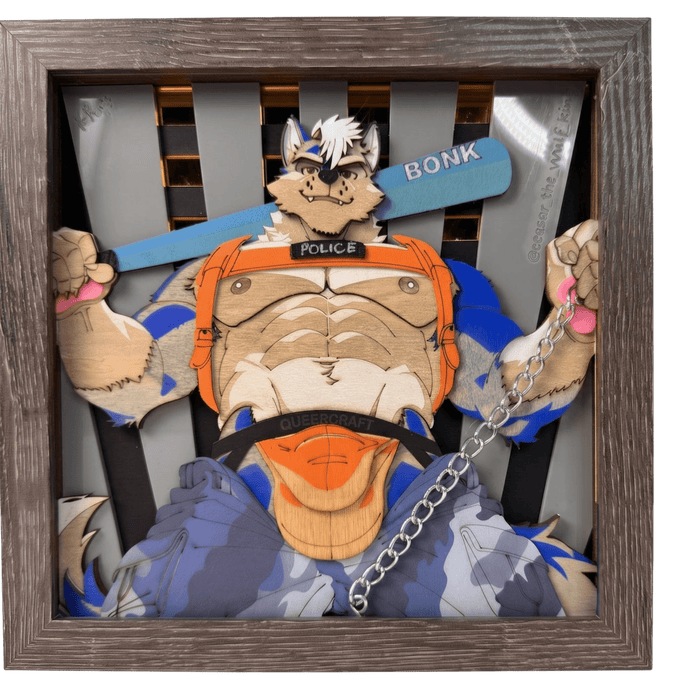 Horny Police | 8x8 Furry Bara 3D Shadowbox