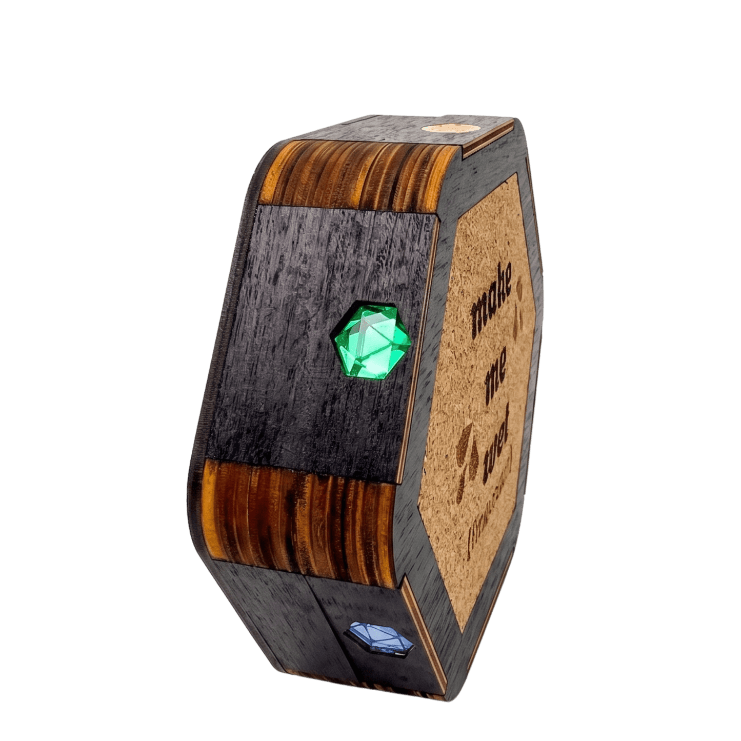 Jeweled Agenda Dice Vault | Acrylic Inlaid 7-Dice Storage with Coaster
