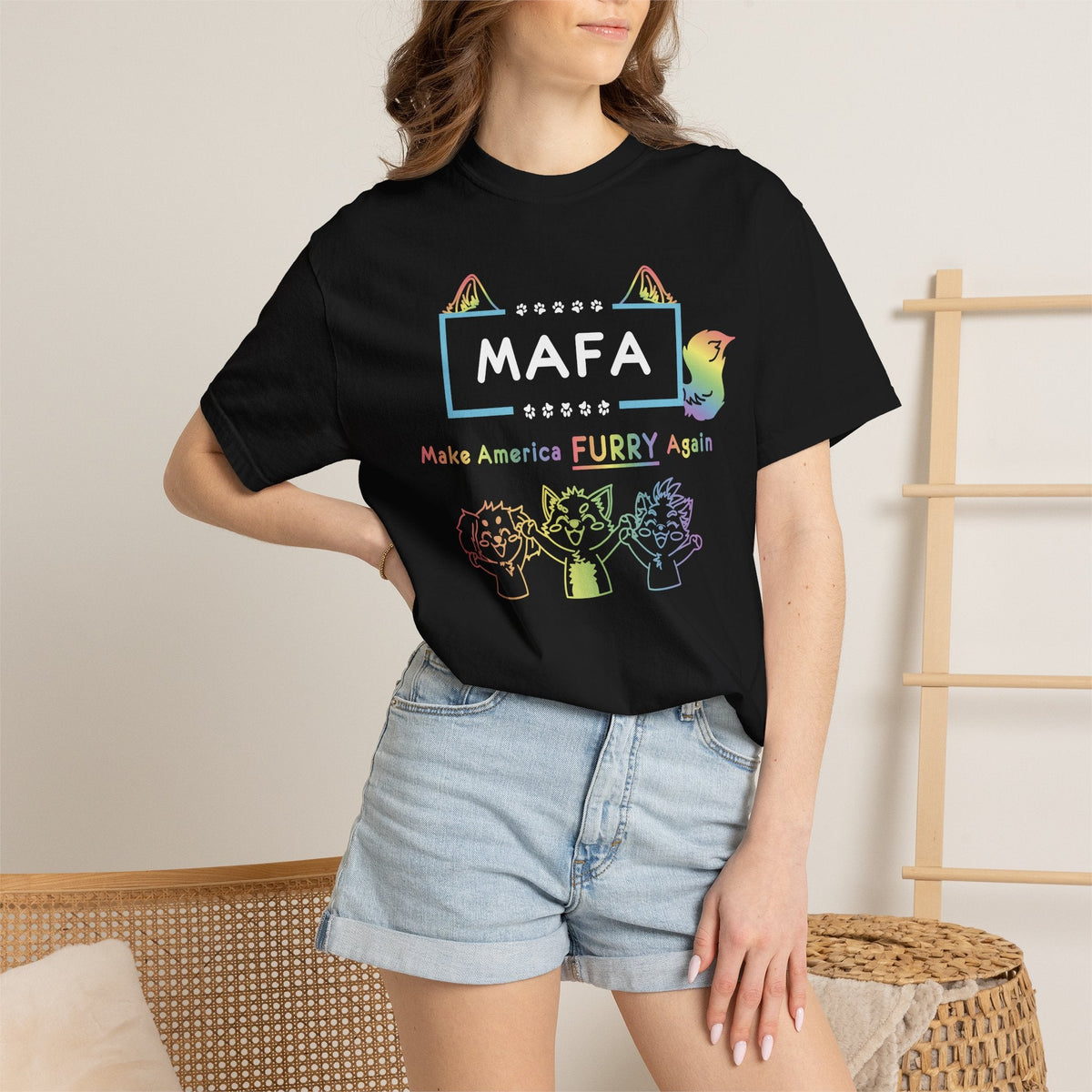 MAFA "Make America Furry Again" Black T-Shirt