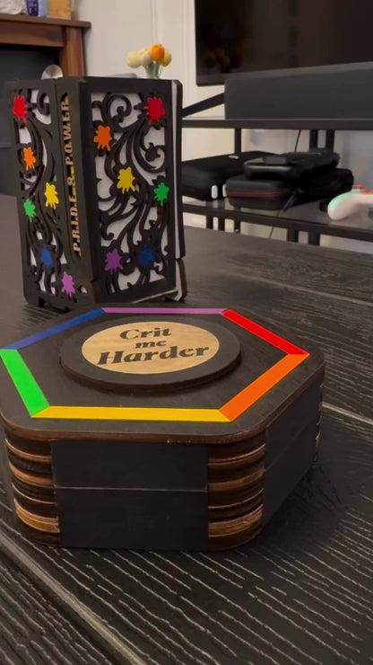 Pup Play Dice Vault | Hexagon 7-Dice Storage with Coaster