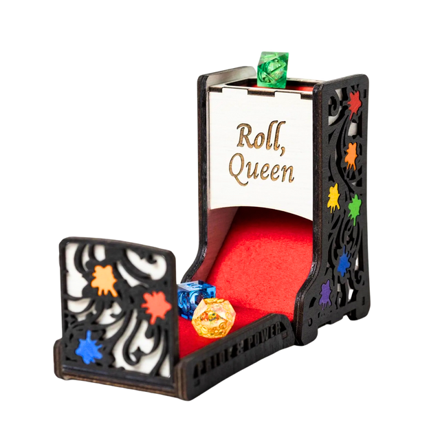 Gay Pride Foldable Dice Tower | Handmade Wooden D&D Dice Roller