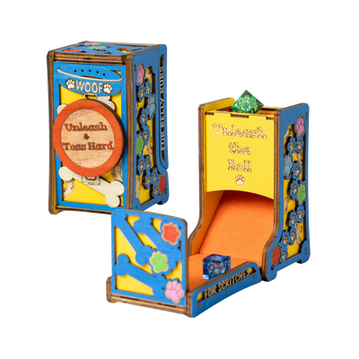 Pup Play Foldable Dice Tower | Handmade Wooden D&D Dice Roller