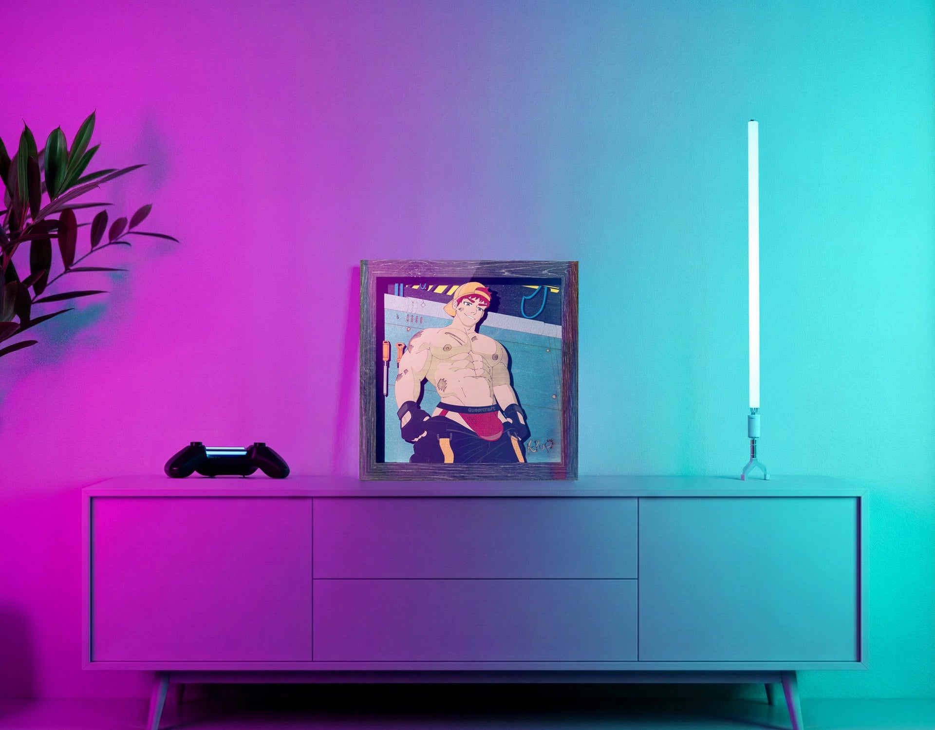 The Mechanic | 8"x 8" Erotic Male Shadowbox